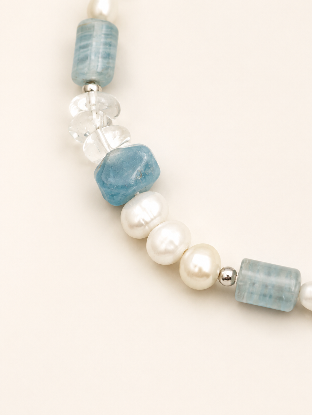 Aquamarine Pearl Bracelet | Handmade Natural Gemstone Jewelry | KAZE