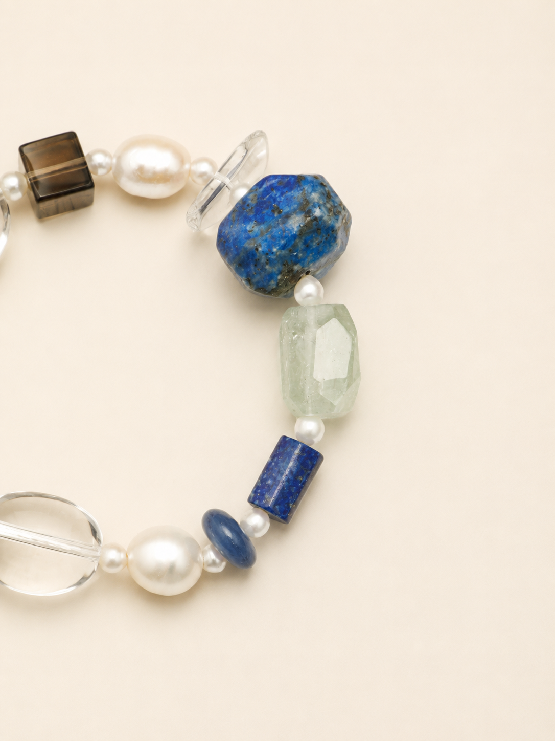 Lapis Lazuli, Green Quartz & Clear Quartz Bracelet | KAZE