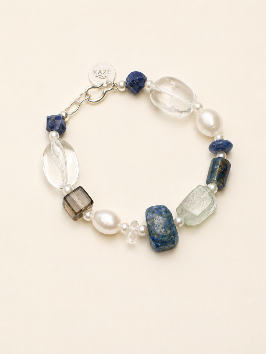 Lapis Lazuli, Green Quartz & Clear Quartz Bracelet | KAZE